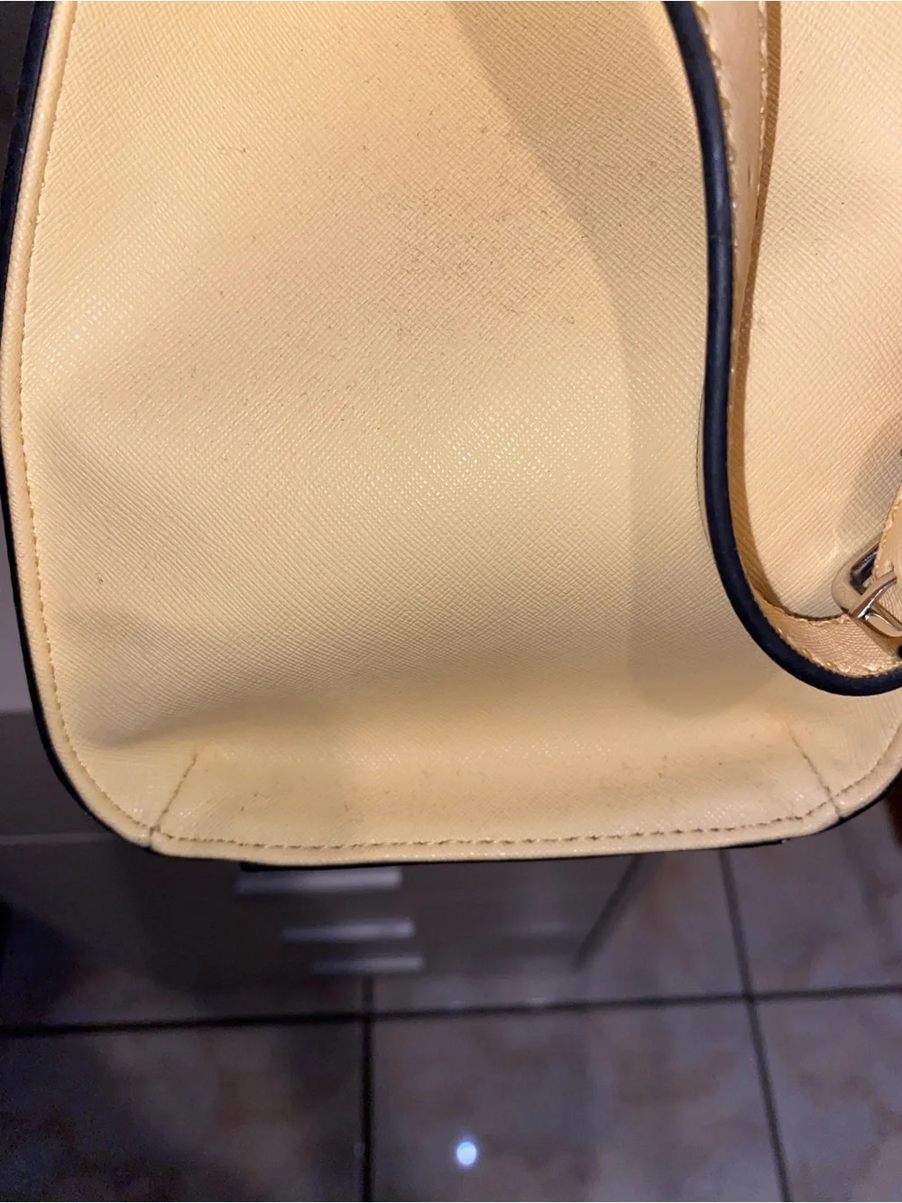 GUESS Pale Yellow Braided-Handle Tote